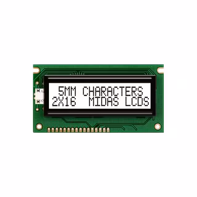 MC21605A6W-FPTLW-V2 Midas Displays  Modules d'affichage - LCD OLED Caractères et Numériques