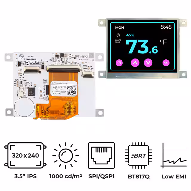 RVT35HHBFWN00 Riverdi  Modules d'affichage - LCD OLED Graphic