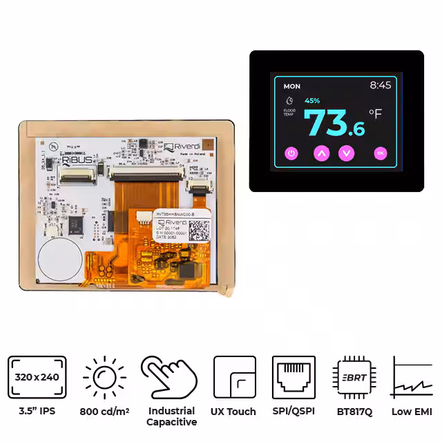 RVT35HHBNWC00 Riverdi  Modules d'affichage - LCD OLED Graphic