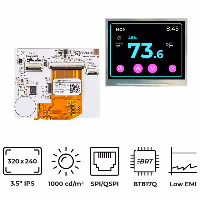 RVT35HHBNWN00 Riverdi  Modules d'affichage - LCD OLED Graphic