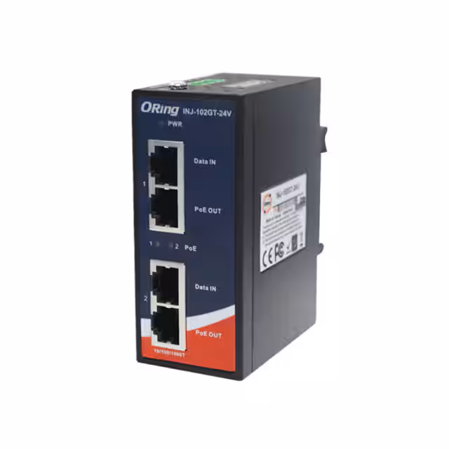 INJ-102GT-24V ORing Networking  Power over Ethernet (PoE)