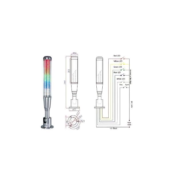 OMC1-501-FN-RYGBW Otennlux Balises d'éclairage empilables et composants