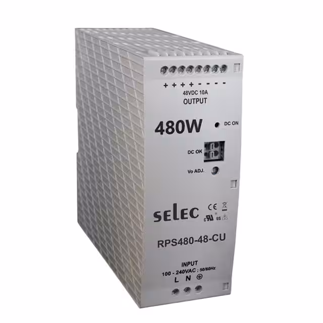 RPS480-48-CU Selec Controls USA Inc.  Industrial DIN Rail Power Supplies