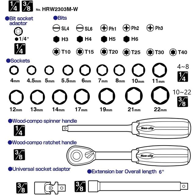 HRW2303MW Vessel Tools  Sockets - Sets