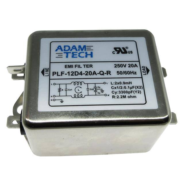 PLF-12D4-20A-Q-R Adam Tech  Power Line Filter Modules