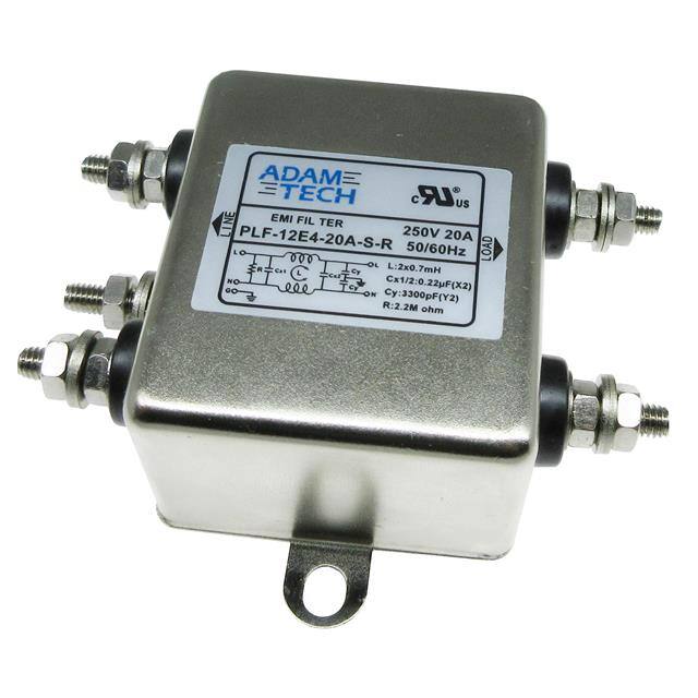PLF-12E4-20A-S-R Adam Tech  Moduli di filtro di linea di alimentazione