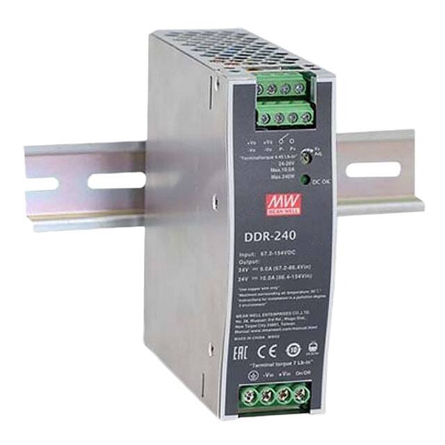 DDR-240D-24 MEAN WELL USA Inc.  Industrial DIN Rail Power Supplies