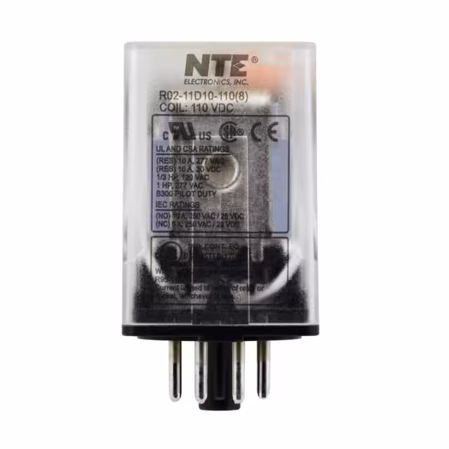 R02-11D10-110 NTE Electronics, Inc  Relés de potencia de más de 2 amperios