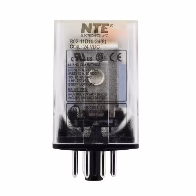 R02-11D10-24 NTE Electronics, Inc  Power Relays Over 2 Amps