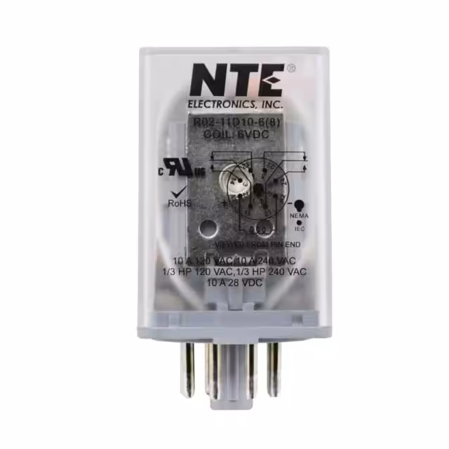 R02-11D10-6 NTE Electronics, Inc  Relè di potenza oltre 2 Ampere