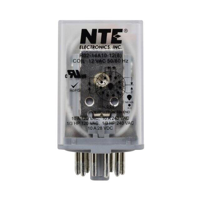R02-14A10-12 NTE Electronics, Inc  Power Relays Over 2 Amps