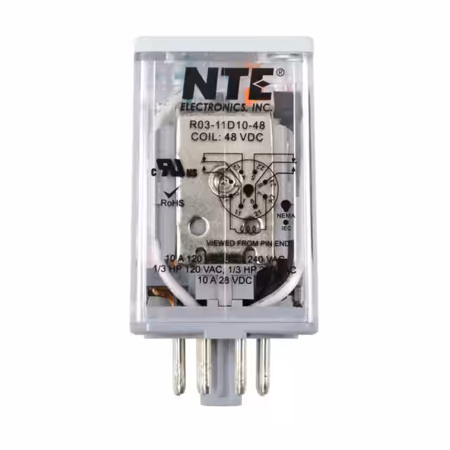 R03-11D10-48 NTE Electronics, Inc  Power Relays Over 2 Amps