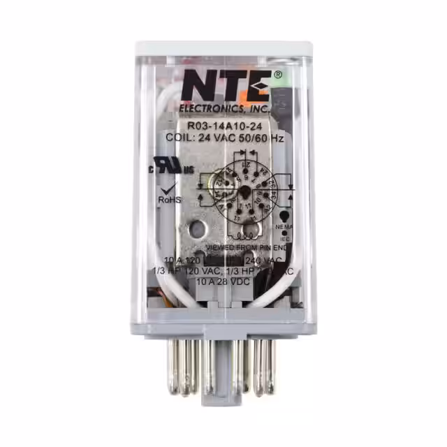 R03-14A10-24 NTE Electronics, Inc  Relés de potencia de más de 2 amperios