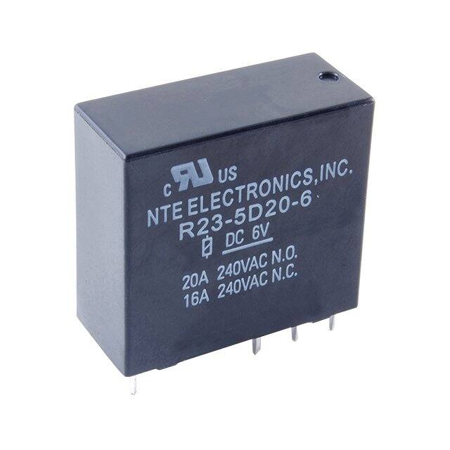 R23-5D20-6 NTE Electronics, Inc  Power Relays Over 2 Amps
