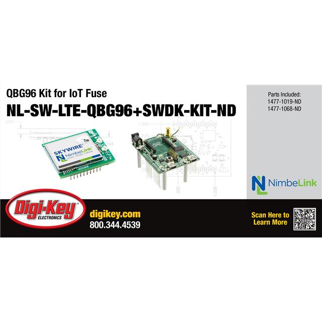 NL-SW-LTE-QBG96+SWDK-KIT NimbeLink, LLC  Cartes de kits d'évaluation et de développement RF