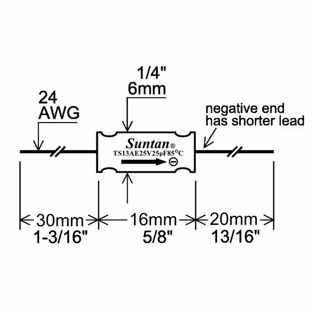 CP-ST-25-25V SunTan  Condensadores electrolíticos de aluminio