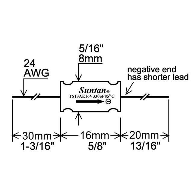 CP-ST-330-16V SunTan  Condensadores electrolíticos de aluminio