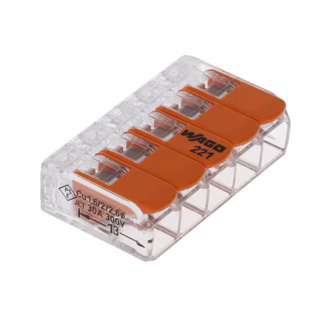 221-615/VE00-0500 WAGO Corporation  Wire Splice Connectors