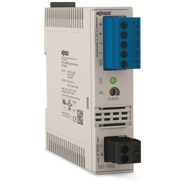787-1602 WAGO Corporation  Fuentes de alimentación industriales para riel DIN