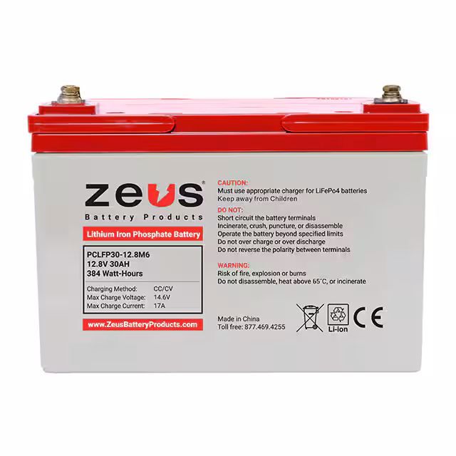 PCLFP30-12.8M6 ZEUS Battery Products  Piles rechargeables (secondaires)