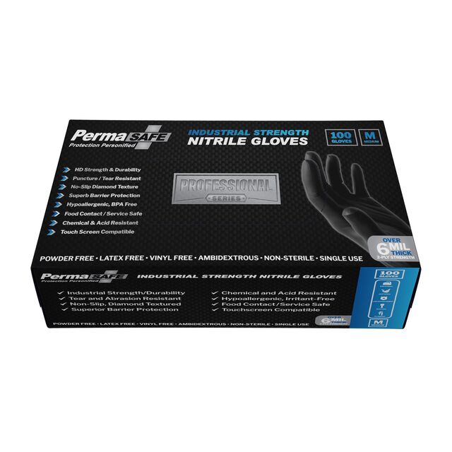 Industrial Nitrile Disposable Gloves - M PermaSafe  Anti-Static ESD Clothing