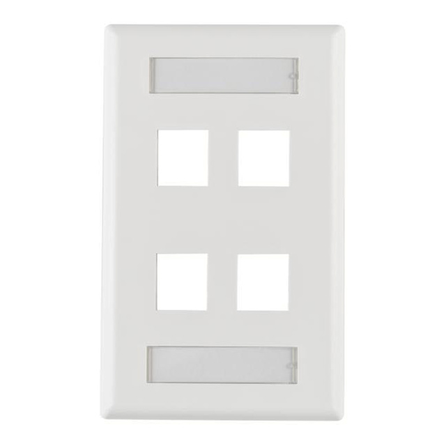 FPIQUAD-W HellermannTyton  Keystone Faceplates Frames