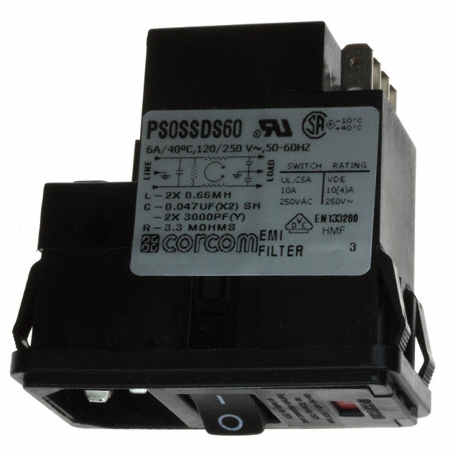 PS0SSDS60 TE Connectivity Corcom Filters  Moduli di ingresso alimentazione (PEM)