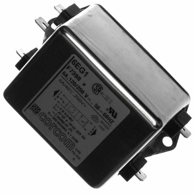 6EG1 TE Connectivity Corcom Filters  Modules de filtrage de ligne électrique