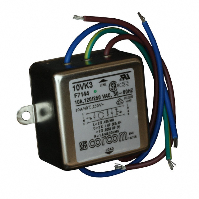 10VK3 TE Connectivity Corcom Filters  Power Line Filter Modules
