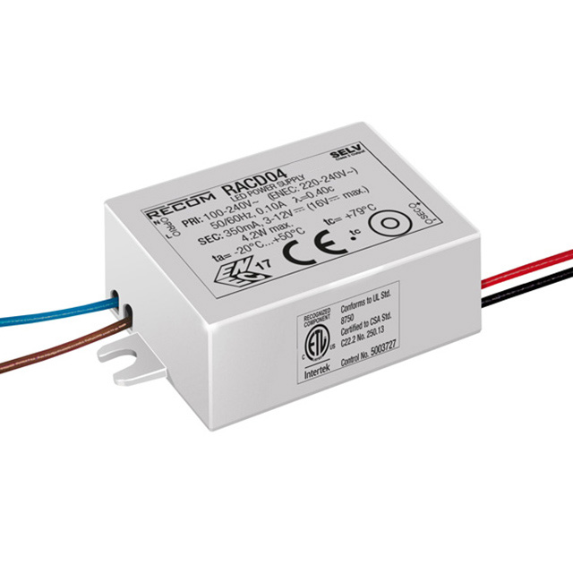 RACD04-350 Recom Power  LED Drivers
