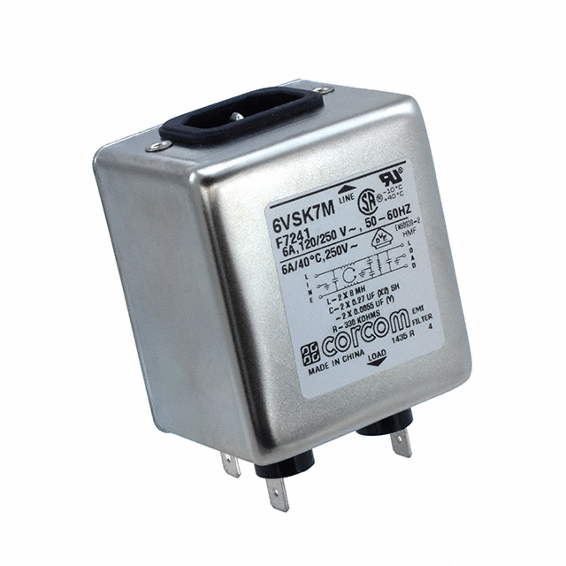 6VSK7M TE Connectivity Corcom Filters  Netzfiltermodule