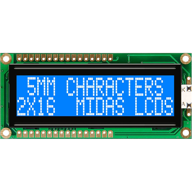 MC21605G6WD-BNMLW-V2 Midas Displays  Écran LCD OLED à caractères et chiffres