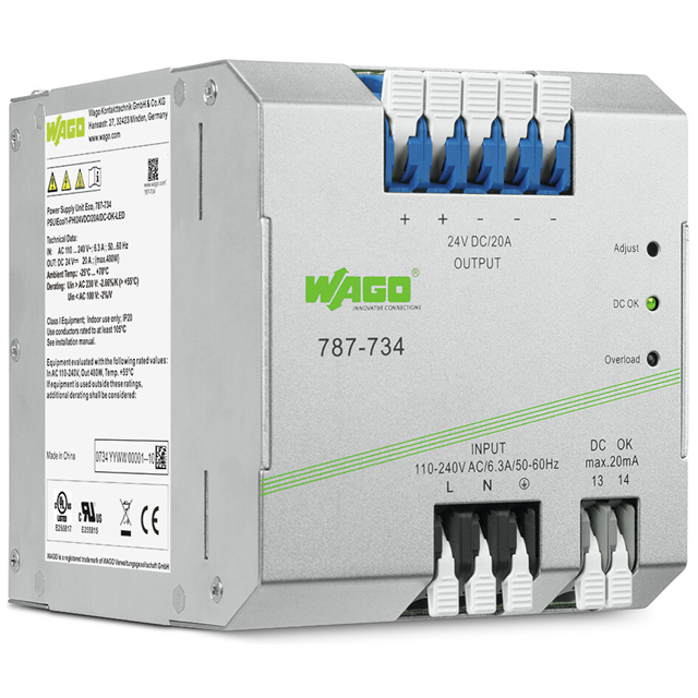 787-734 WAGO Corporation  Industrial DIN Rail Power Supplies