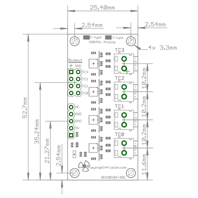 SEN-30103-J0 Playing With Fusion, Inc  Cartes d'évaluation de capteurs