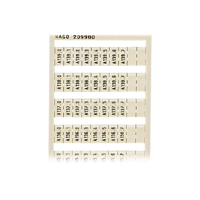 209-980 WAGO Corporation  Strisce di marcatura per morsettiere
