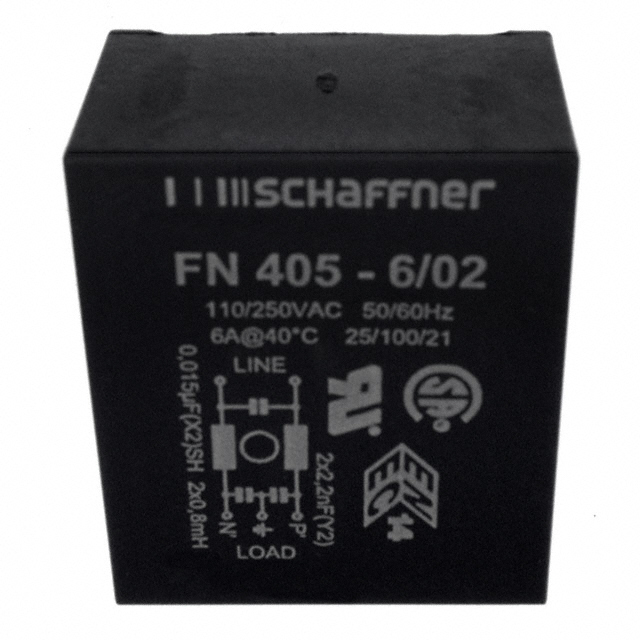 FN405-6-02 Schaffner EMC Inc.  Power Line Filter Modules