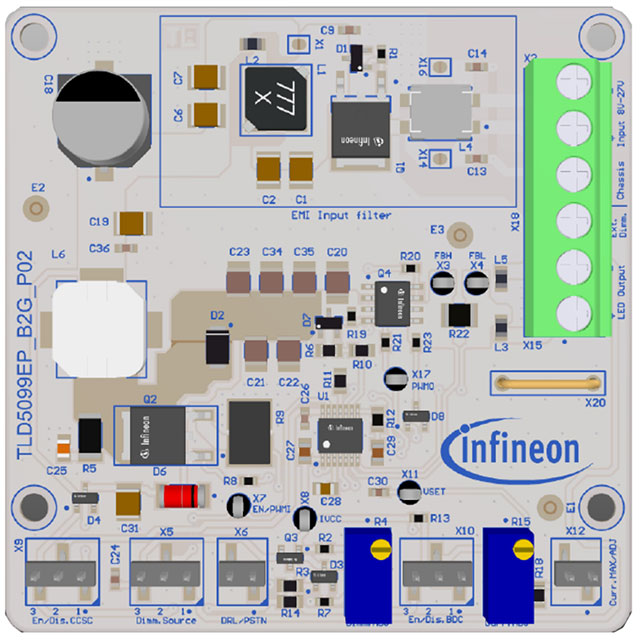 TLD5099EPB2GEVALKITTOBO1 Infineon Technologies  Cartes d'évaluation de pilotes LED
