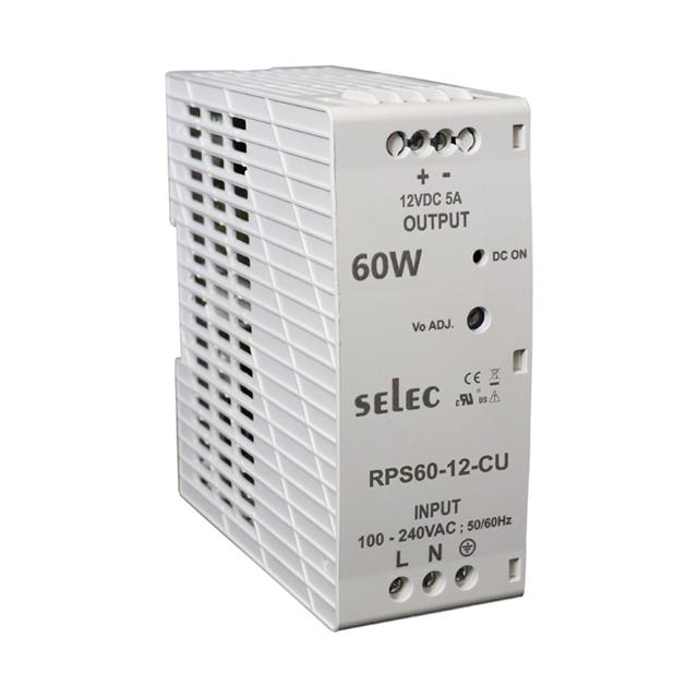 RPS60-12-CU Selec Controls USA Inc.  Industrial DIN Rail Power Supplies