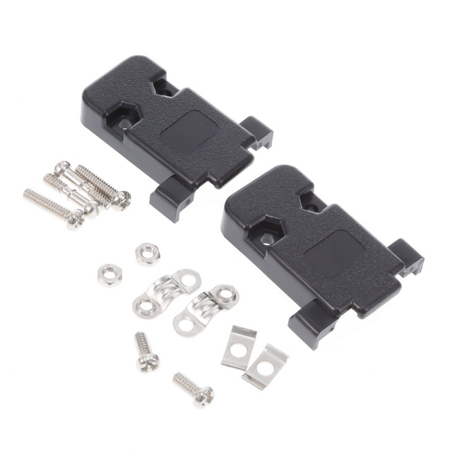 DE09-HD-PB-SS Adam Tech  Capots de connecteurs D-Sub en forme de D