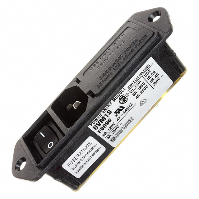 6VM1S TE Connectivity Corcom Filters  Modules d'entrée d'alimentation (PEM)