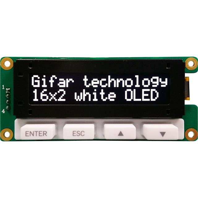 GFOR1602A-WG Gi Far technology Co., Ltd  Écran LCD OLED à caractères et chiffres