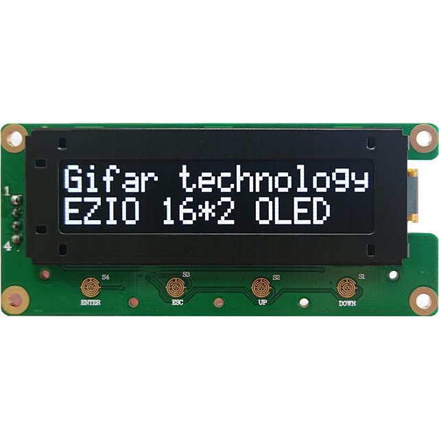 GFOR1602AA-WG01 Gi Far technology Co., Ltd  Écran LCD OLED à caractères et chiffres