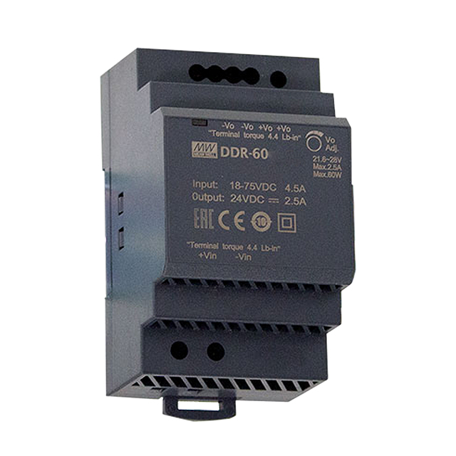 DDR-60G-15 MEAN WELL USA Inc.  Industrial DIN Rail Power Supplies