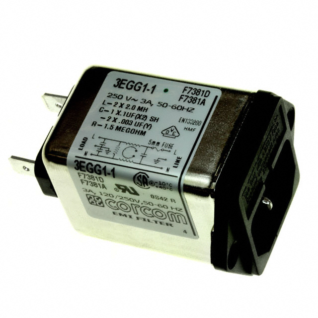 3EGG1-1 TE Connectivity Corcom Filters  Power Entry Modules (PEM)