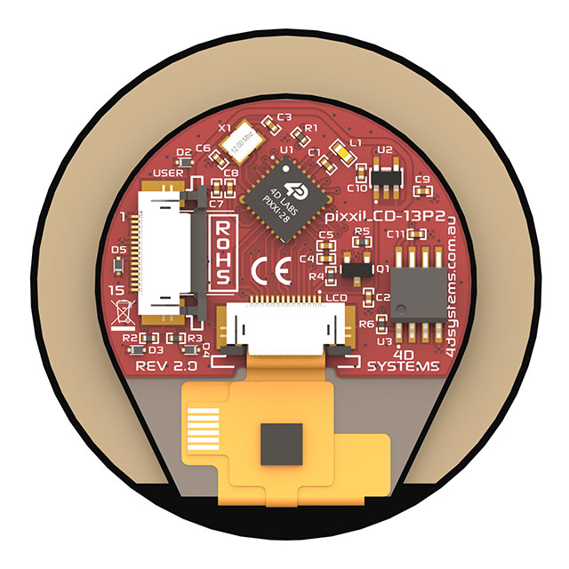 PIXXILCD-13P2-CTP-CLB 4D Systems Pty Ltd  Modules d'affichage - LCD OLED Graphic